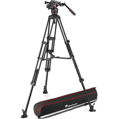 Bộ chân máy quay Nitrotech 608 Fluid Video Head & Aluminum Twin Leg Tripod (Mid Spreader)