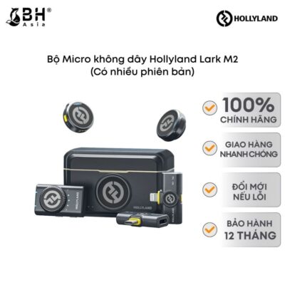 Bộ Micro thu âm không dây cài áo Hollyland Lark M2 (Camera, USB-C, Lightning) dành cho điện thoại/máy ảnh