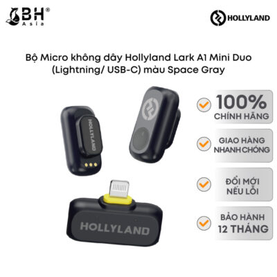 Bộ Micro thu âm không dây cài áo Hollyland Lark A1 Mini Duo (USB-C/Lightning) đa chức năng