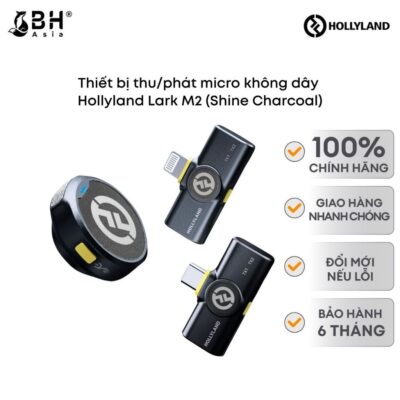 Phụ kiện thu/ phát, hộp sạc micro thu âm không dây Hollyland Lark M2 (Shine Charcoal)