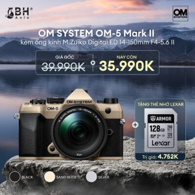 Bộ máy ảnh OM SYSTEM OM-5 Mark II kèm ống kính M.Zuiko Digital ED 14-150mm F4-5.6 II