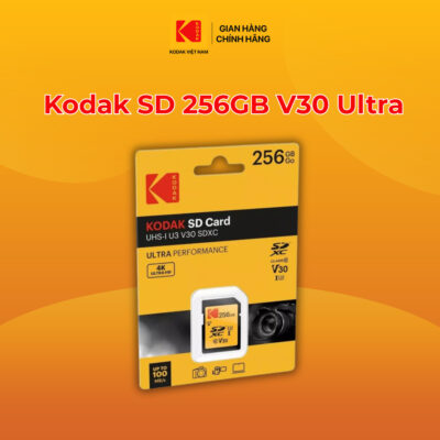 Thẻ Nhớ Kodak SD 256GB UHS-I U3 V30 Ultra, Tốc Độ Đọc 95MB/s, Lưu trữ video 4K Ultra HD