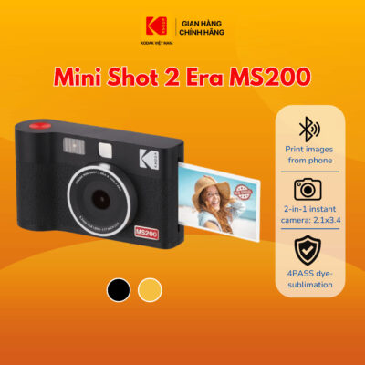 Máy Ảnh In Lấy Ngay KODAK MINI SHOT MS200, Bảo hành 12 tháng, Kết nối Bluetooth, 2.1x3.4 inch