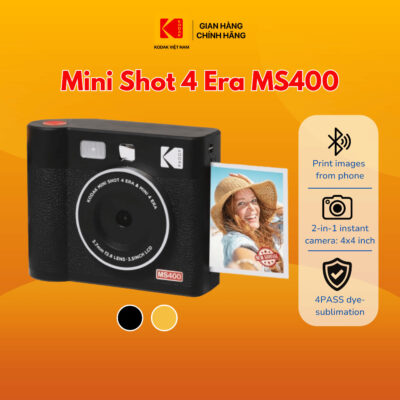 Máy ảnh in lấy ngay Kodak Instant Cam Mini 4 ERA MS400, Kích thước 4x4, Bảo hành 12 tháng